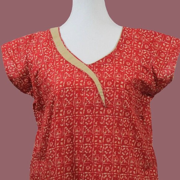 Soft Pink Printed Cotton Kurta Attire | Muvvas Boutique - Picture 2 of 5